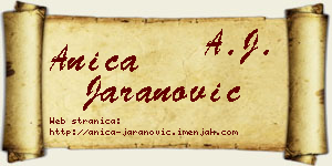 Anica Jaranović vizit kartica